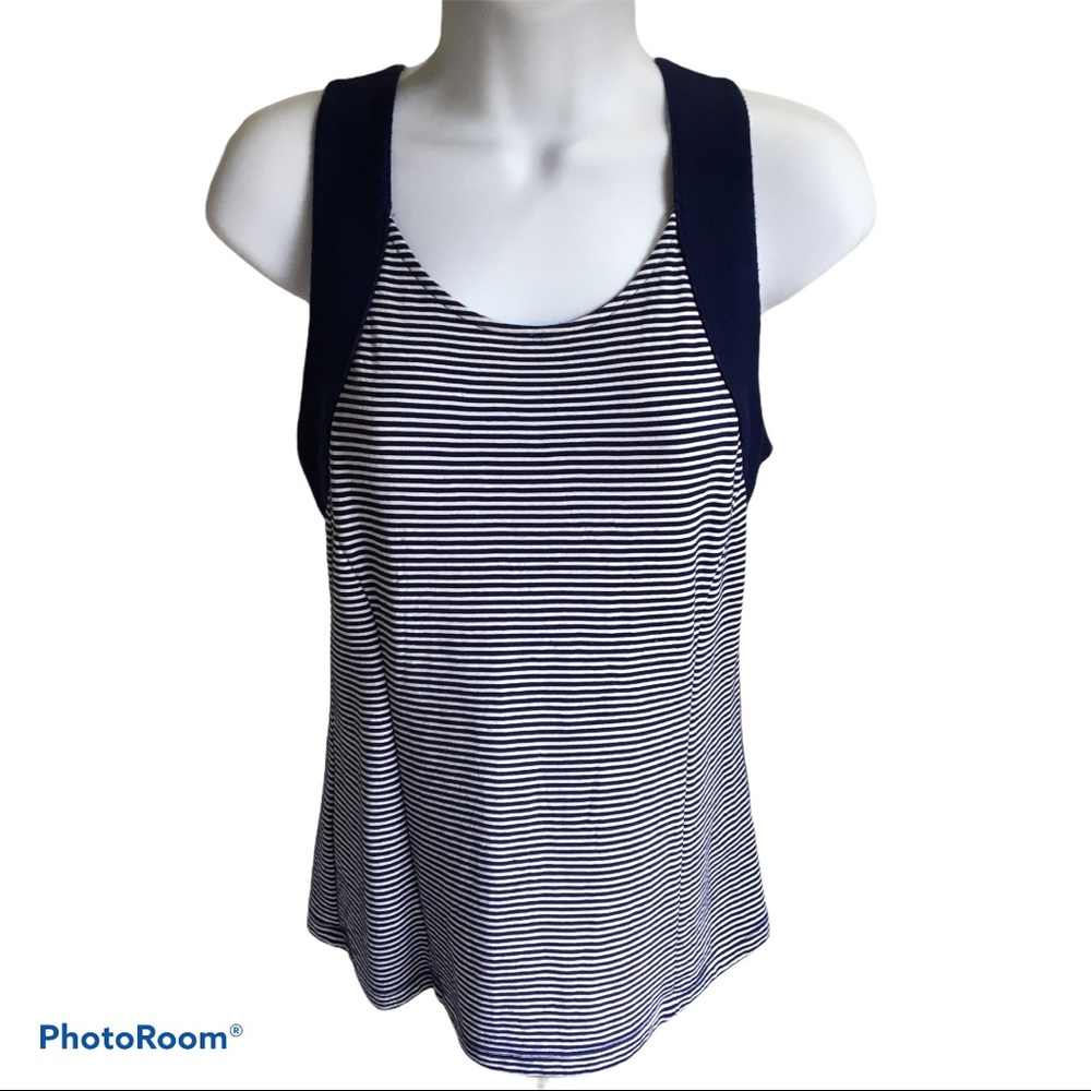 Banana Republic Blue and White Striped Top Size 0